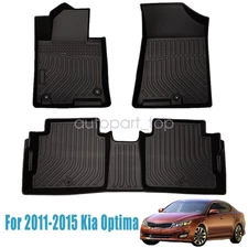 1st & 2nd Row Floor Mats Liner Fits 2011-2015 Kia Optima TPE Replacement Black