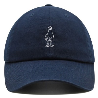 JPAK Seagull Line Art Premium Dad Hat Cotton 6-Panel Curved Brim Nautical