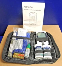 2026 NEW Metene TD-4116 Blood Glucose Monitor / 100 Strips 100 Lancets Carry Bag