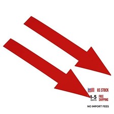 6"x2" Arrow Sticker, 12 Pack PVC Removable Self Adhesive Waterproof Floor Red