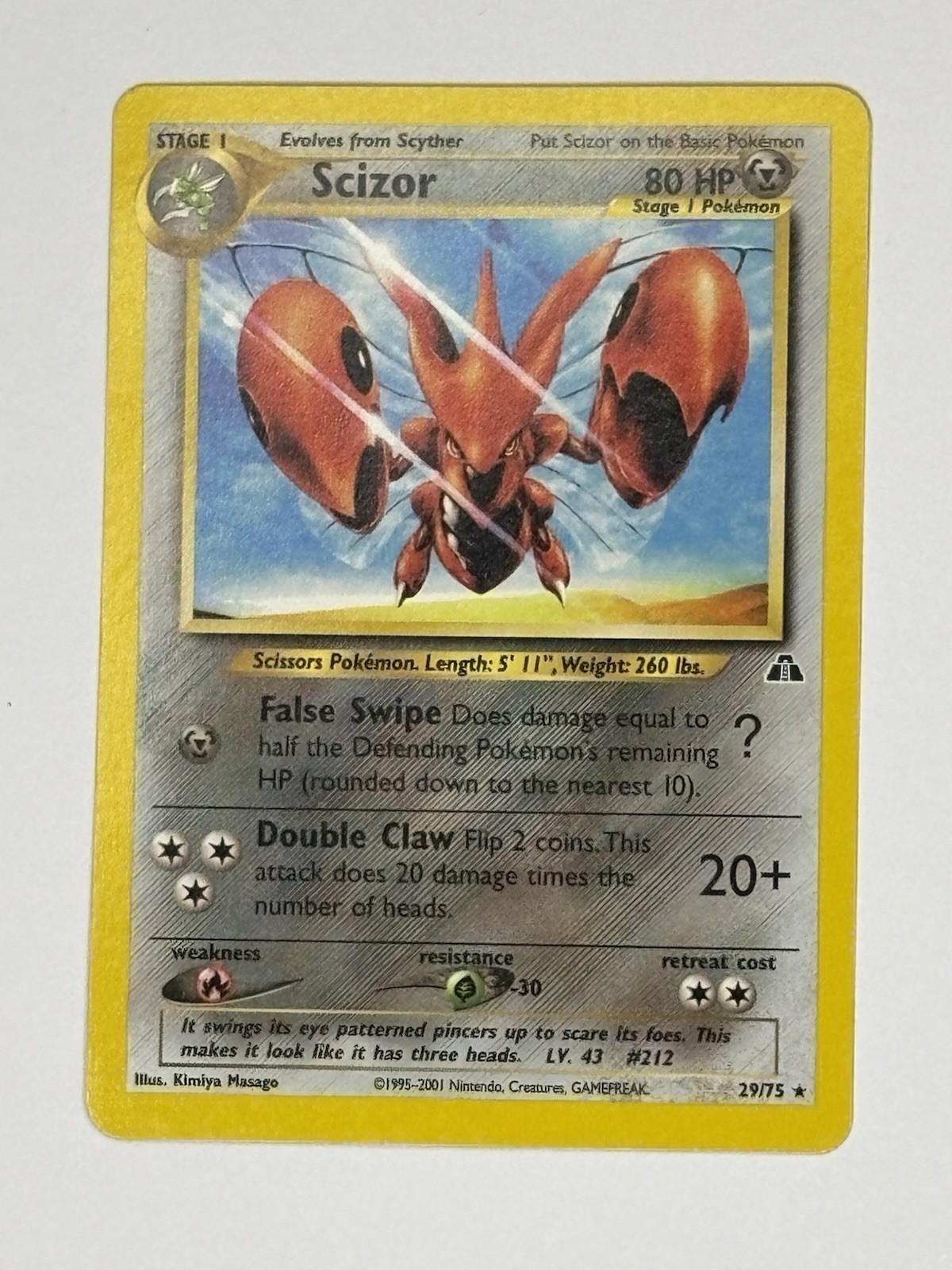 Pokemon Scizor 29/75 Neo Discovery Non Holo Rare LP