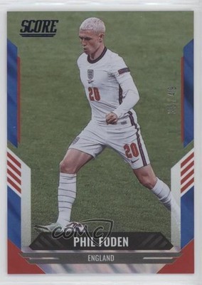 2021-22 Panini Score FIFA Blue Lava 39/49 Phil Foden #72 c7j