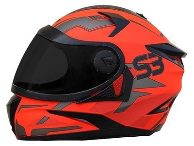 Full Face Helmet Graphic in Glossy Flu Finish with smoke Visor Terminator M