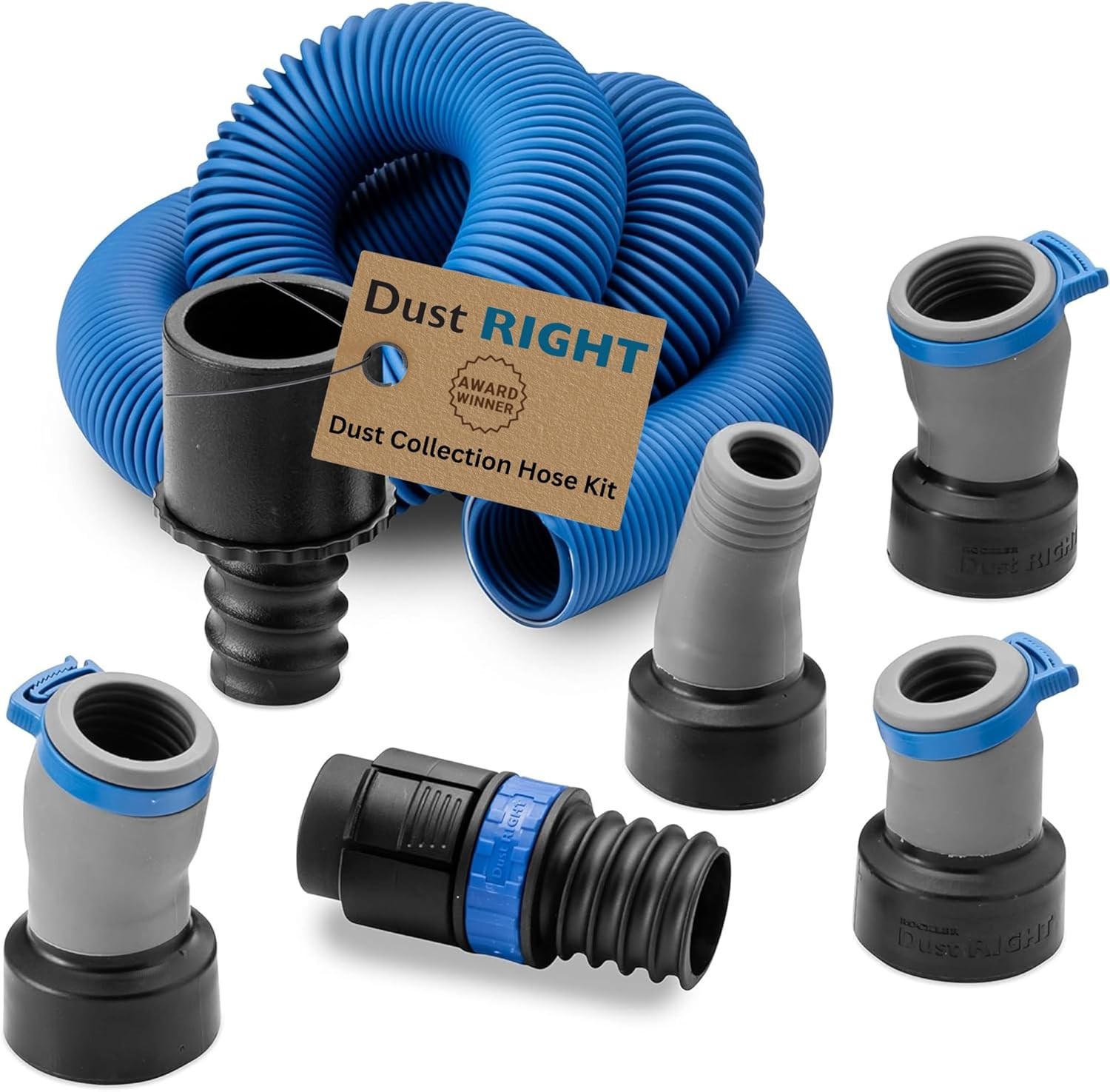 Expandable Power Tool Dust Hose Kit 3 to 12 ft with 4 Ports