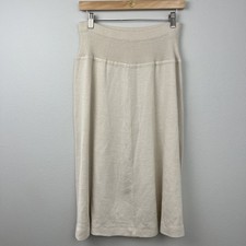 Vintage Women's 90s Chaus Faux Maxi Skirt Size Medium Cream Design Soft