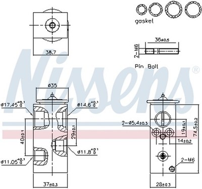 Expansionsventil Klimaanlage ** FIRST FIT ** NISSENS 999456 Aluminium für OPEL 2