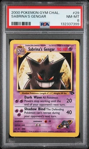 Pokemon PSA 8 NM-MT 2000 Sabrina's Gengar 29/132 Gym Challenge Rare