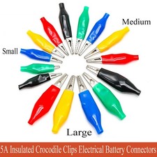 Insulated Crocodile Clips 5A Electrical Battery Connectors Alligator Clamps