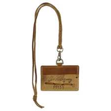 FC Goods Horizontal ID Badge Holder and Lanyard - Made of Baseball Glove Leather