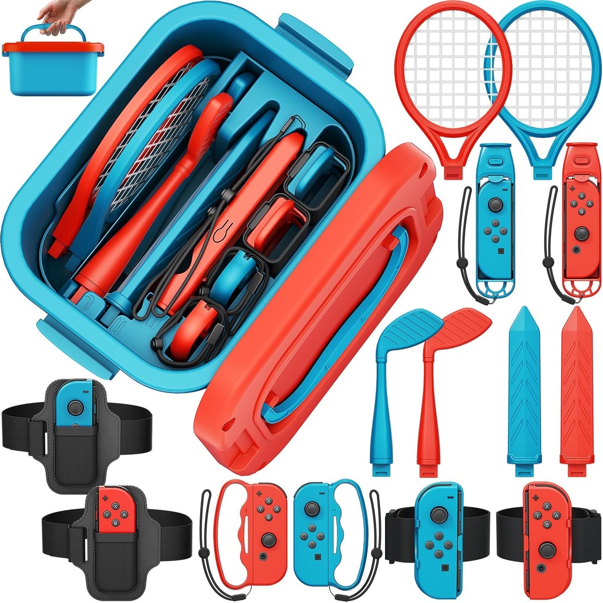 Deruitu 15 in 1 Switch Sports Accessories Bundle Set for Nintendo