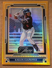 2025 Panini Three and Two 60 Kaelen Culpepper Holo Gold Parallel 3/10 Made Twins