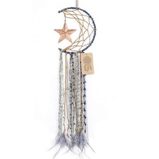 Dremisland Blue Dream Catcher Handmade Half Circle Moon Design Dream Catcher ...
