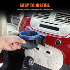Blue Center Dashboard Cup Holder For Fiat 500 Abarth 500 2007+ Beverage Bracket