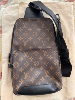LOUIS VUITTON Avenue Macassar Sling Monogram Crossbody-M45897 CHIPPED