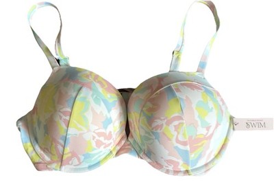 Victoria's Secret Swim 40C Underwire Preppy Padded Push Up Bikini Top NWT