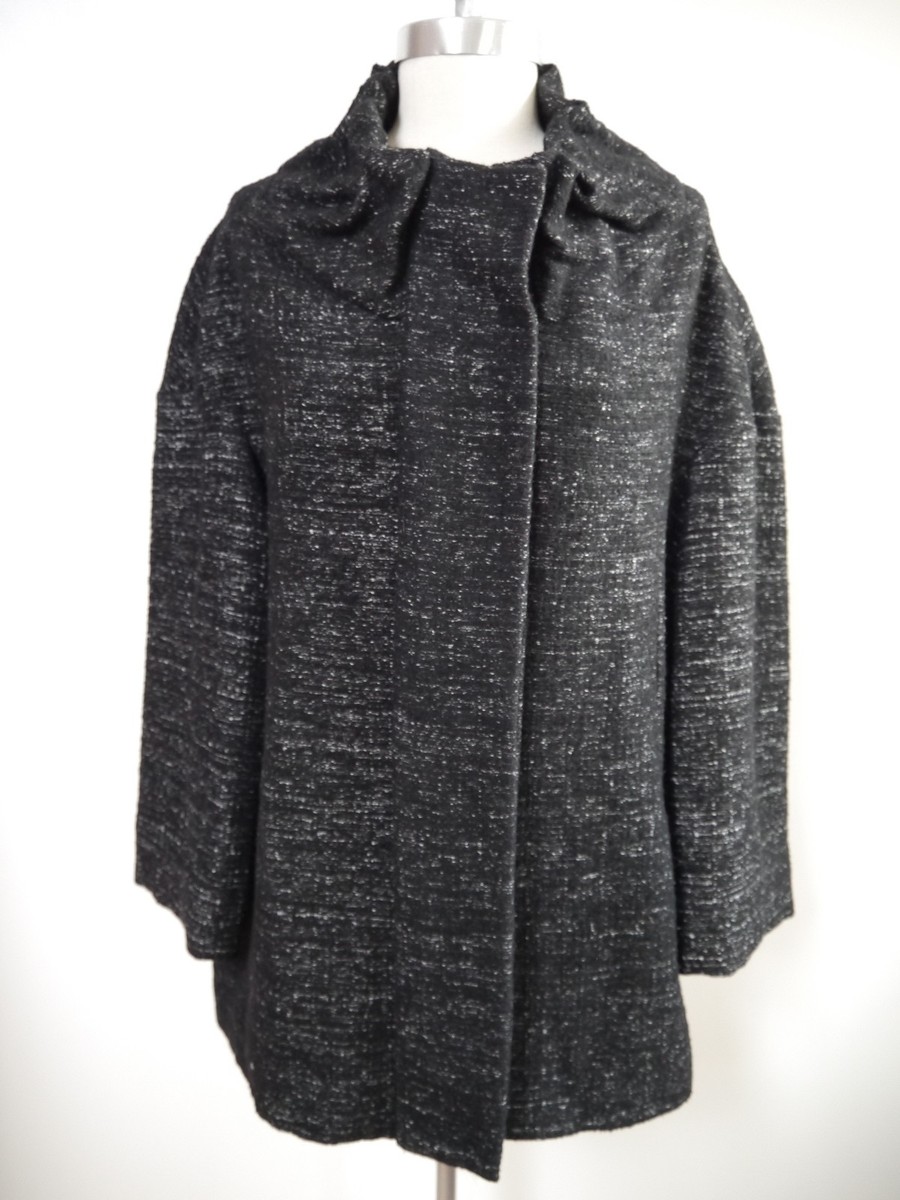 MARNI black white woven wool blend coat long jacket Italian MARNI black white woven wool blend coat long jacket Italian