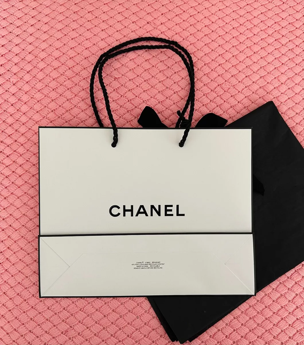 Authentic CHANEL New 10X8" Store Tote SHOPPING Paper BAG+GIFT Wrap  RIBBON&TISSUE