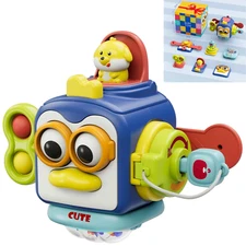 Montessori Busy Cube for Toddlers | Sensory Travel Toy Gift for Kids Ages 1-3