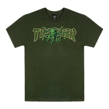 Thrasher Magazine MEDUSA LOGO Skateboard T Shirt FOREST GREEN