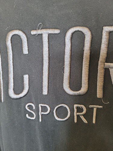 Victoria Sport Black Sweatshirt Bomber Jacket M zip up embroidered - Picture 6 of 7