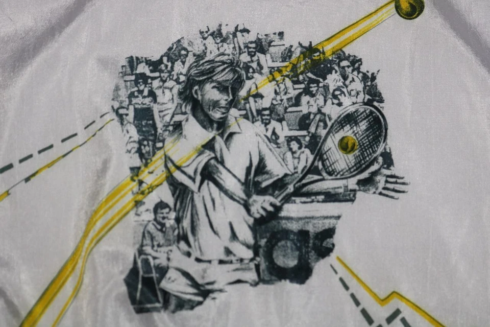 CHAQUETA DE TENIS VINTAGE AÑOS 80 ADIDAS TRÉBOL STEFAN EDBERG PARA HOMBRE SUÉTER SATINADO L NUEVA Foto 4 de 4