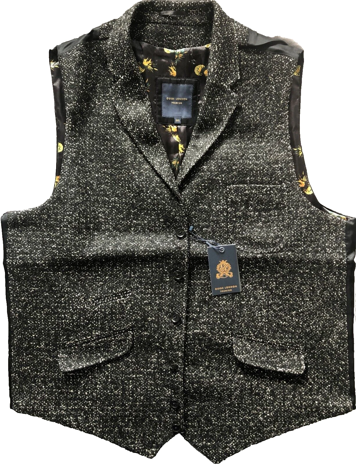 GUIDE London Men's Black Cotton Luxury Waistcoat w Notch Lapel Pockets XXL BNWT
Opens in a new windo