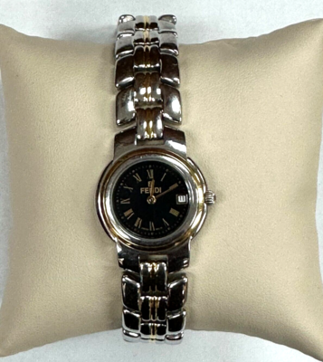 FENDI 980L Black dial Two-tone Stainless Steel 26mm Ladies Quartz