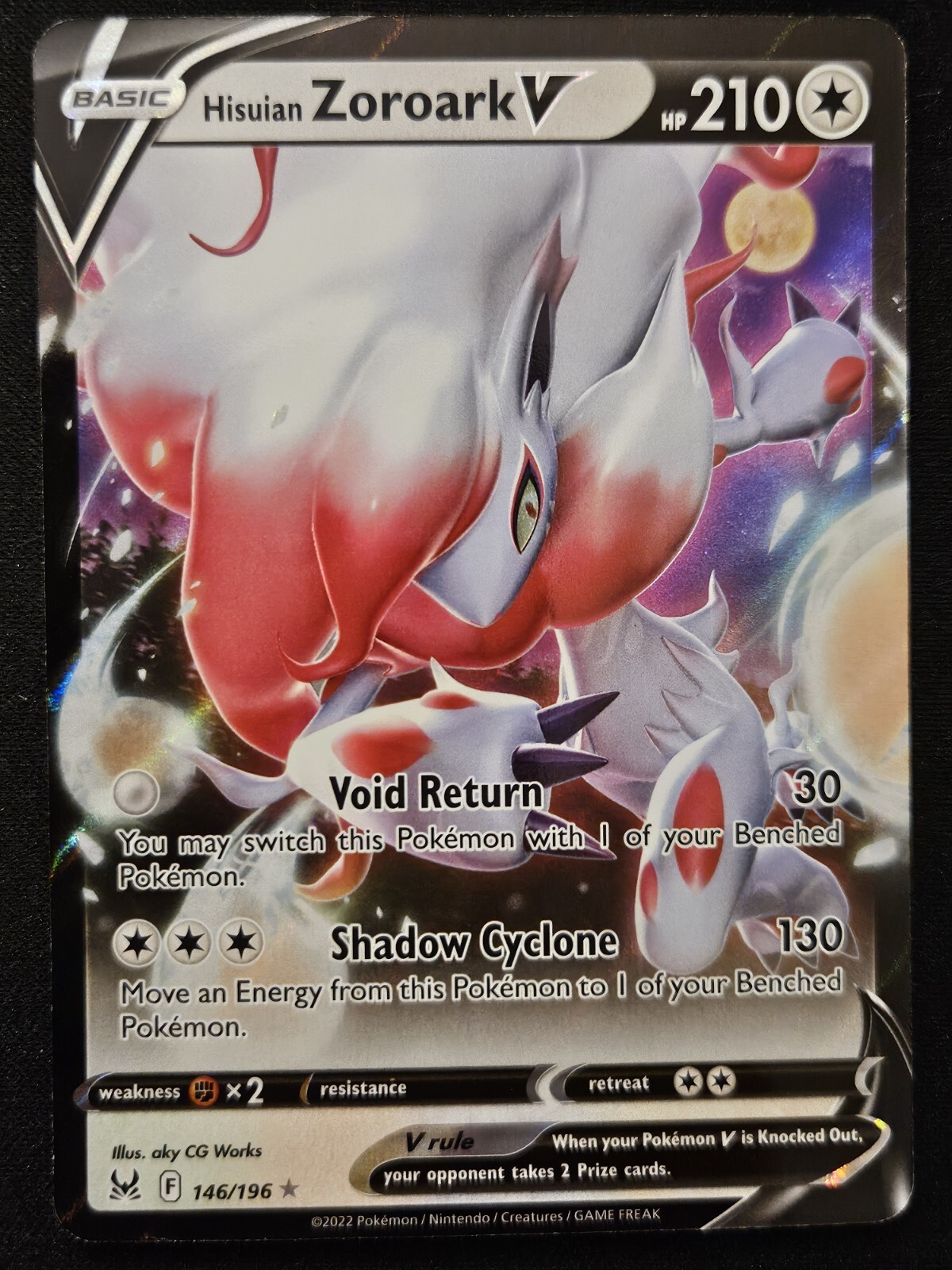 Hisuian Zoroark V 146/196 SWSH Lost Origin Ultra Rare Holo Pokémon TCG 2022 NM