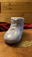 Vintage Ceramic Baby Shoe Bootie Planter Blue Marked USA Great Condition 
