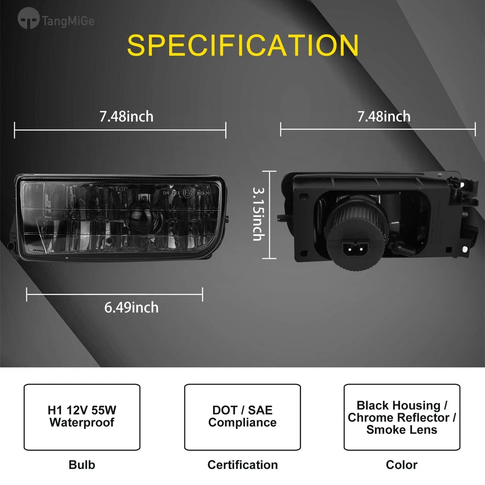 Fog Lights Compatible With 92-99 BMW 318i/is/ti 323i/is 325i/is 328i/is M3 E36 - Изображение 2 из 4