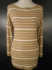 Beautiful Women's Large Talbots Brown Striped Long Sleeve Knit Top