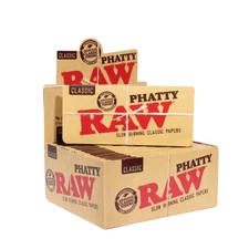 RAW Classic PHATTY PAPERS 125mm Long Full Box 24 packs - FITS RAW PHATTY ROLLER