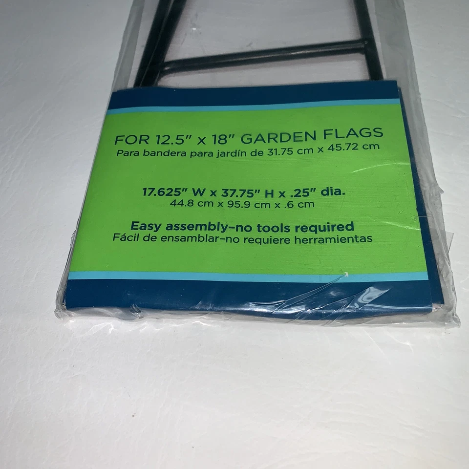 Asta de bandera de jardín para mini banderas de 12,5" x 18" negra fácil montaje sin herramientas Foto 2 de 3