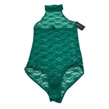 NEW Frederick's Of Hollywood Margarita Floral Lace Halter Teddy Size S Green NWT