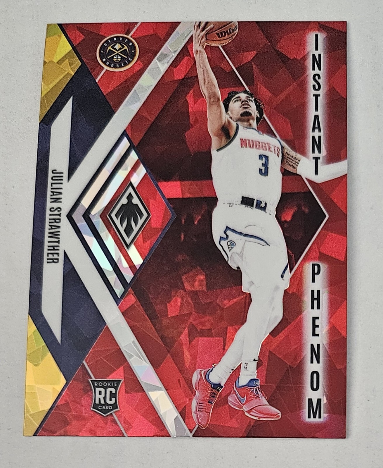 JULIAN STRAWTHER RC 2023-24 Panini Phoenix - Instant Phenom Red Ice #6 Nuggets