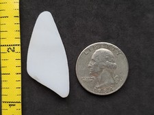GENUINE BEACH SEA GLASS SURF TUMBLED WHITE MILK SOLID SNOW FROSTED PENDANT E1