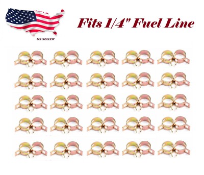 50 Pieces Spring clip 1/4'' Fuel Line Clamp fits 1/4 inch Fuel Line clamp ID=1/2''