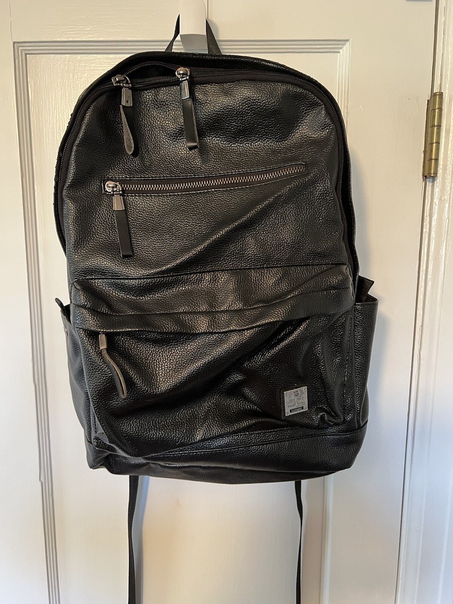 black leather shoulder bag backpack Tuowan Medium Leather Bag Backpack Over the Shoulder Bag Black Multipocket