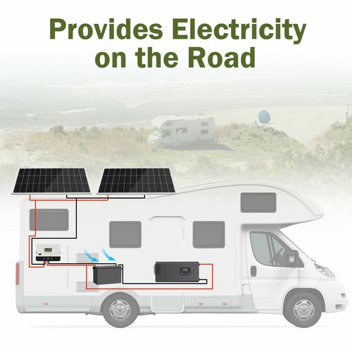 HQST Monocrystalline Solar Panel 2 Pack-100W 200W PV Power RV Boat Home Off Grid - Picture 8 of 16