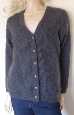 grey rib knit cardigan