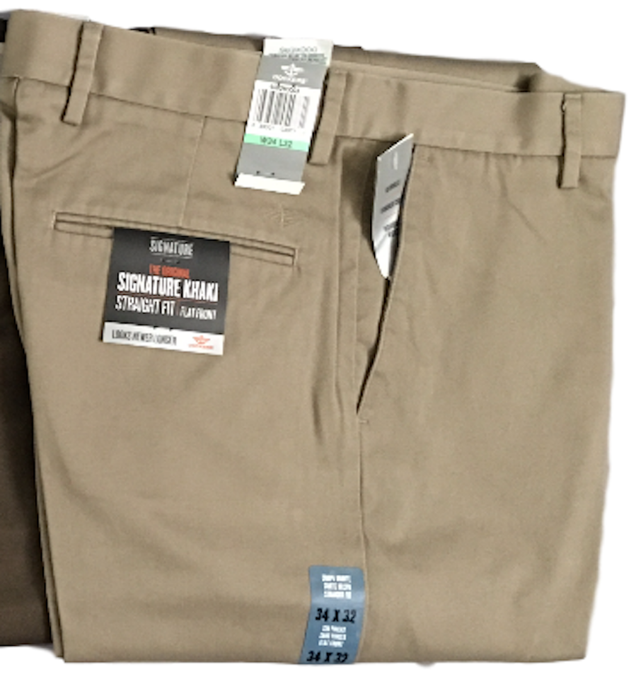 DOCKERS LEVI'S D2 SIGNATURE KHAKI STRAIGHT FIT FLAT FRONT PANTS ...
