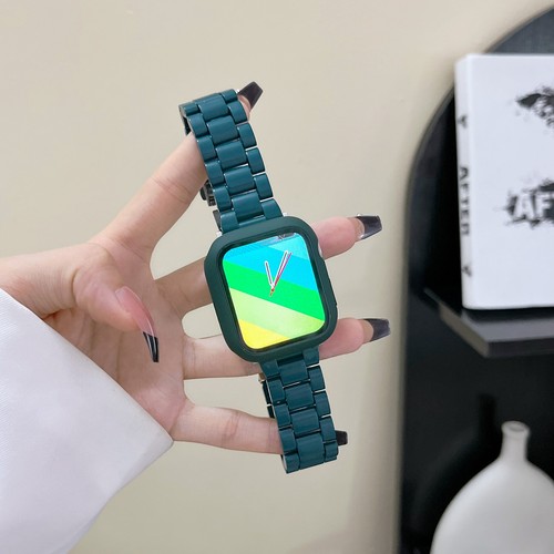Correa de resina + estuche protector de PC accesorios para iWatch banda serie 8 7 6 543 - Imagen 33 de 33