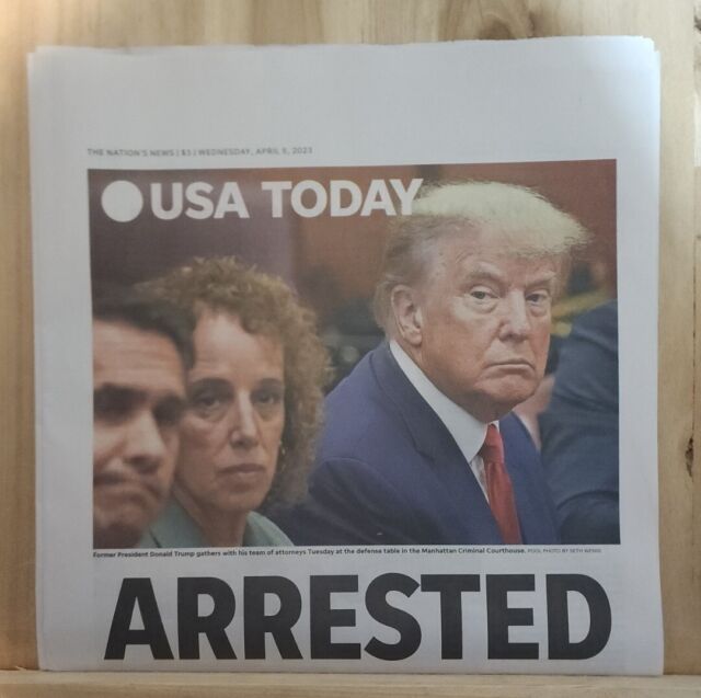 USA TODAY ARRESTED DONALD TRUMP