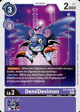 DemiDevimon - Common - EX1-056 C Digimon TCG Card - Purple
