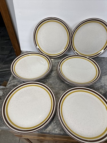 8 PC Buffalo China Brown Speck 10” D Plate Vitrified Comm Restaurant Ware - Picture 9 of 11