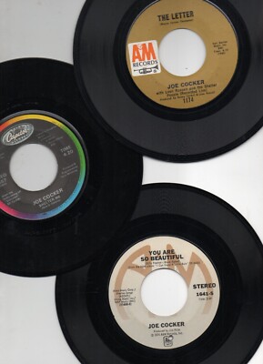 Joe Cocker Lot The Letter You Are So Beautiful Shelter Me 3 Vintage 7'' 45s NM-