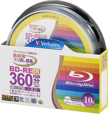 Verbatim Bluray BD-RE DL 50GB 10 sheets Rewritable VBE260NP10SV1