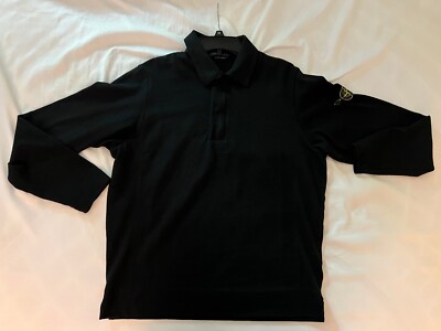 Stone Island Ghost Piece Cotton Fleece Polo Sweatshirt