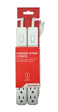 CyberPower 6-Outlet Power Strip with 2 Ft. Power Cord - Twin Pack in White