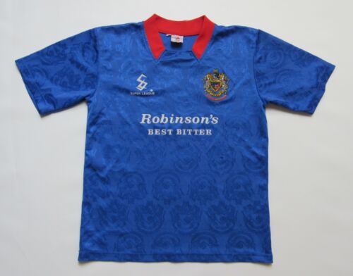 Stockport County home shirt Super League 1994-1995 The Hatters SIZE 30/32 KIDS - Picture 1 of 10